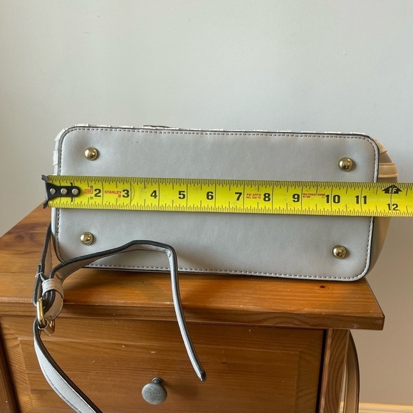 Christian LaCroix, women’s handbag with shoulder strap, gray and white stripe - Picture 8 of 9